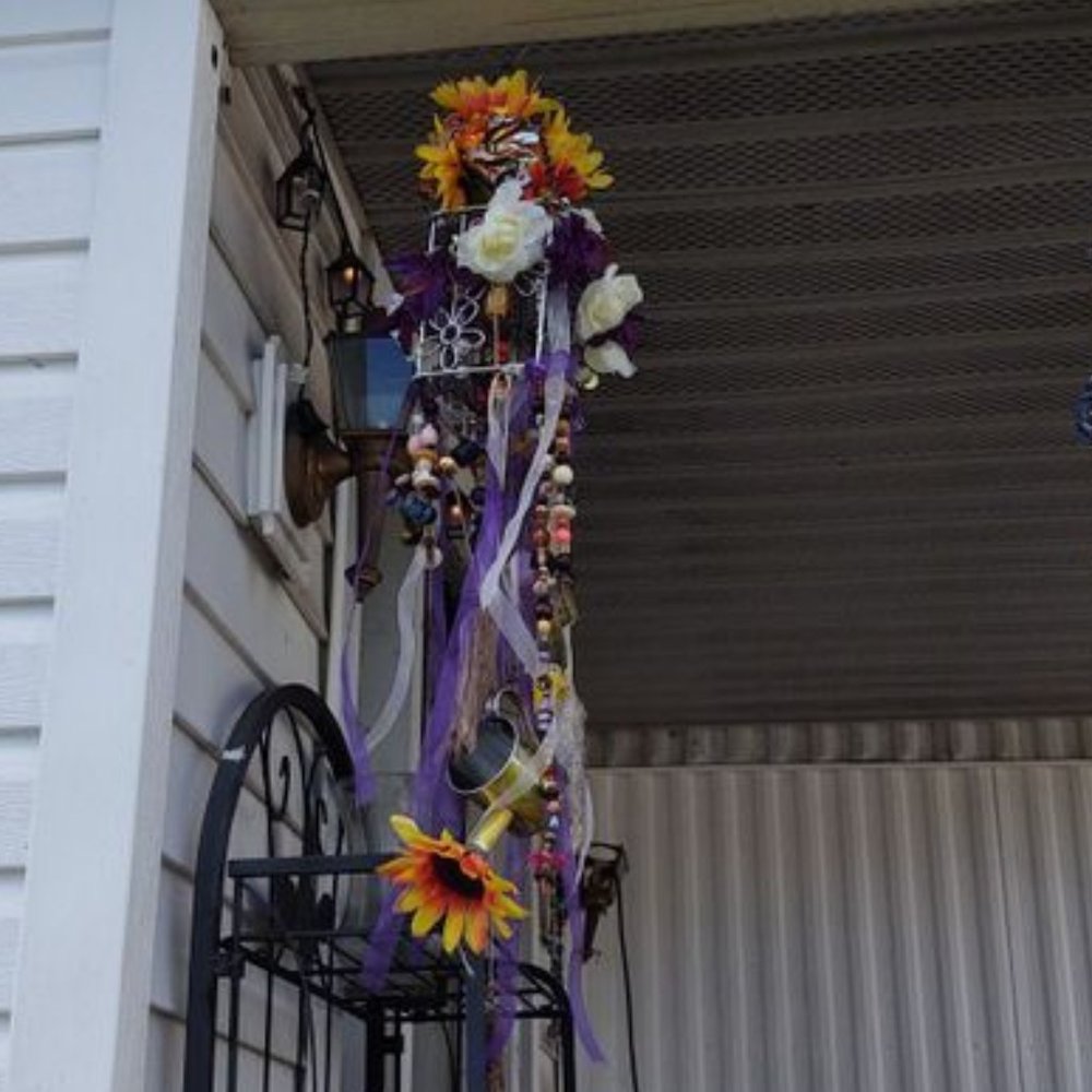 Whimsical Sunflower Drift Wood Tree Mobile